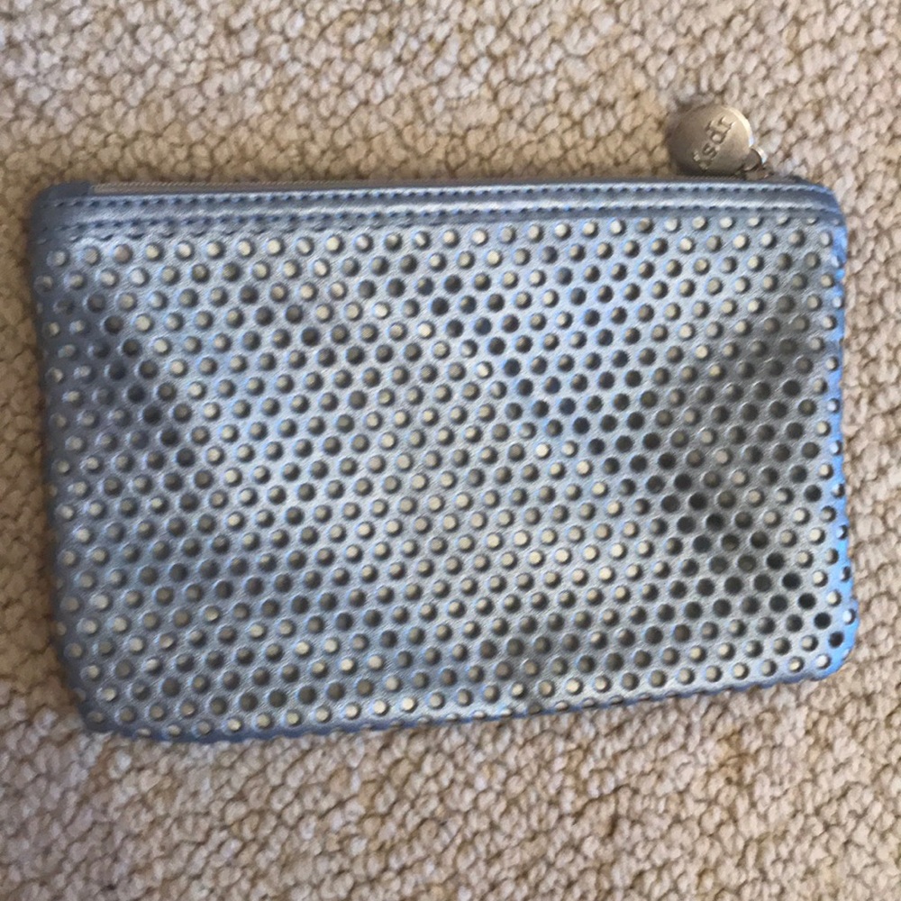 NWOT Ipsy Cosmetic Bag- Metallic silver/blue